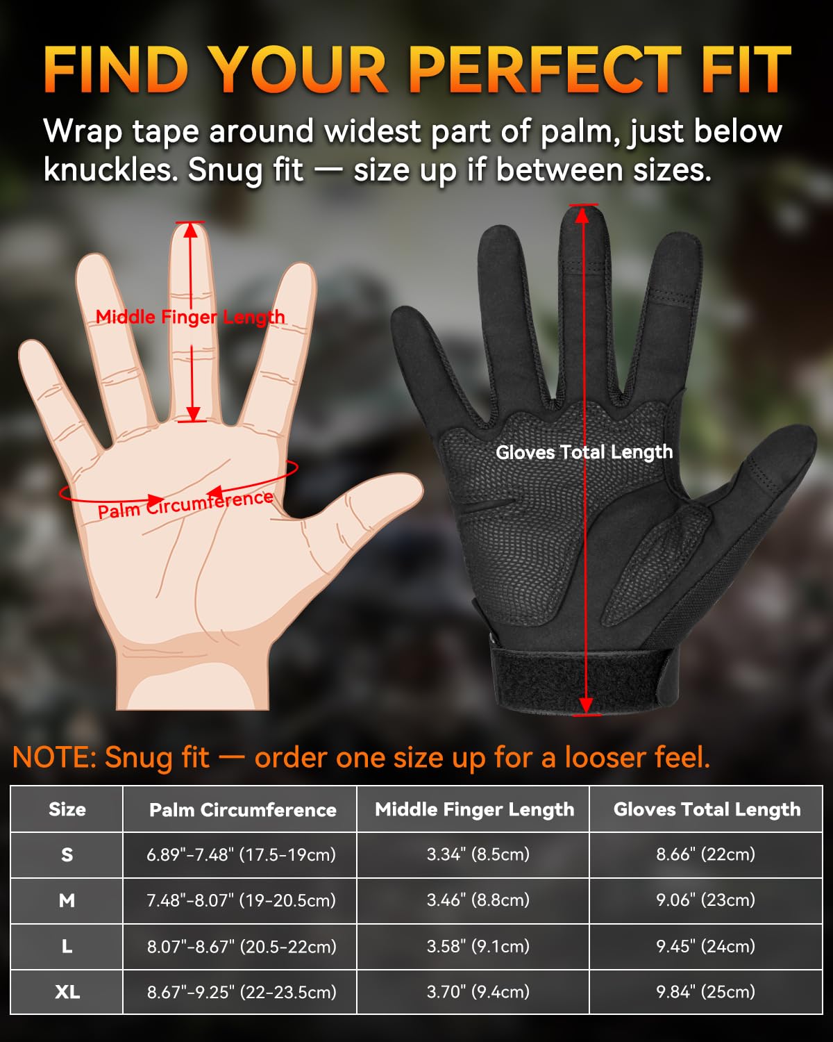 Motorcycle Tactical Gloves Men Women with Knuckle Protection Touchscreen