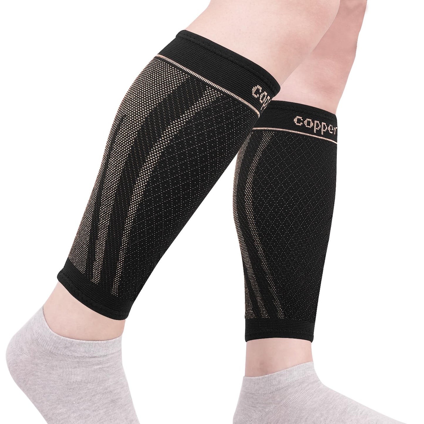 JIUFENTIAN Copper Calf Leg guard for Men and Women for Pain Relief, Running, Hiking, Cycling(Small)