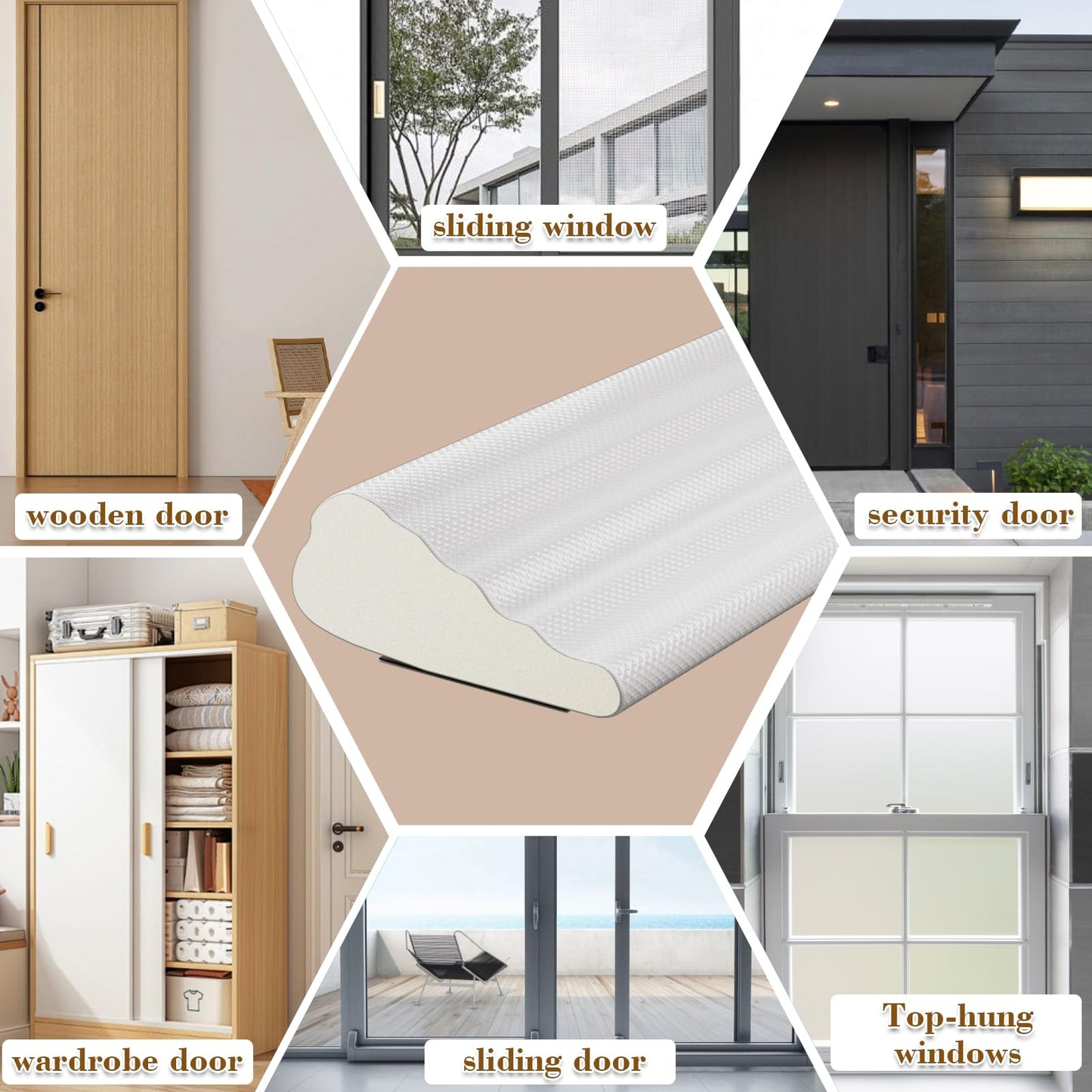 9.8 Ft Weather Stripping Door Seal Strip,Adhesive Foam Window Insulation Weather Strip for Winter,Soundproofing Weatherstripping for Door Frame Seal,Wedge Window Draft Stopper Gap Filler,White