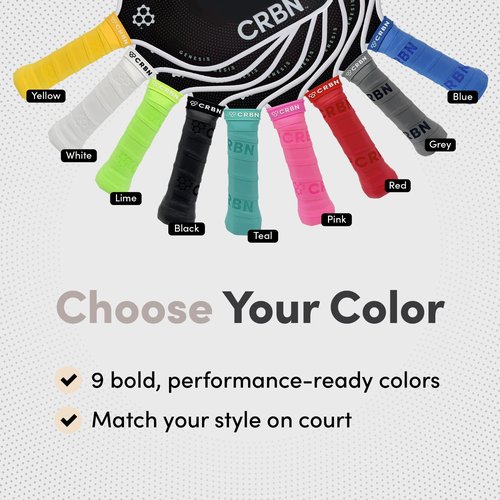 CRBN Pickleball - Drytec™ Overgrips - Pickleball Paddle Grip Tape - Absorbs Shock & Moisture - 4-Pack, Black