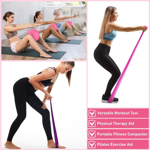 Home Pilates Essentials Kit for Women 13 Pcs Yoga Pilates Kit for Home Workouts Ring and Ball Set Magic Circle Hoop with Resistance Bands Accessories Compact Toning Fitness Essentials Starter Gift