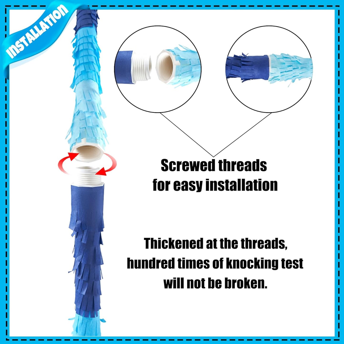 PCFING 30-Inch Piñata Stick Kit - Durable Blue Design for Boys, Girls & Adults | Perfect for Any Party