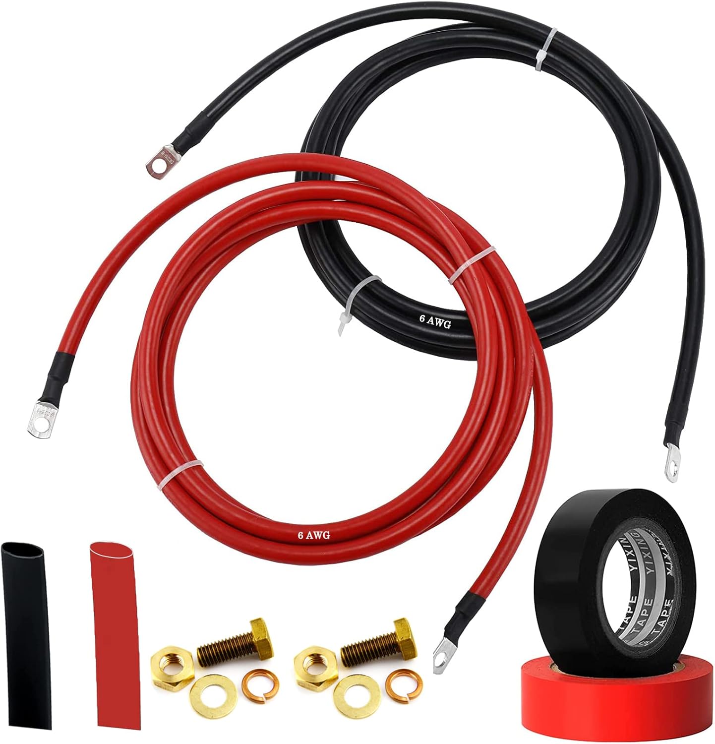 Skiennix Trolling Motor Battery Cable Extension Kit - 8AWG 50Amp with Terminals for Fishing Boats