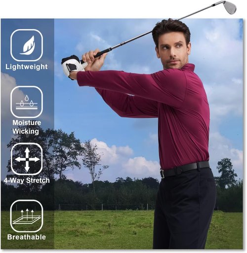 M MAELREG Men's Polo Shirts - Short & Long Sleeve Dry Fit Performance | Moisture-Wicking Sport Shirts