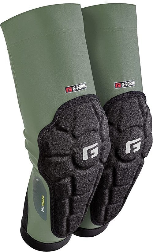 G-Form Pro-Rugged MTB Elbow Pads - Breathable Elbow Guards for Cycling Athletes & Mountain Bike Riders - Durable Athletic Elbow Pads - Protective Elbow Pads for Biking Sports - Army Green, Adult XS
