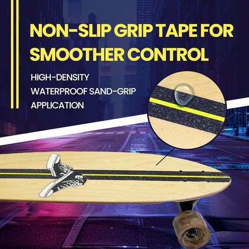 Abrazo 33x9.5 Pro Cruiser Skateboard for Kids Teens & Adults,Surfskate Board,7-Layer Canadian Maple Wood Double Kick Concave Deck,ABEC-9 Bearings,70mm Wheels,Aluminum Trucks