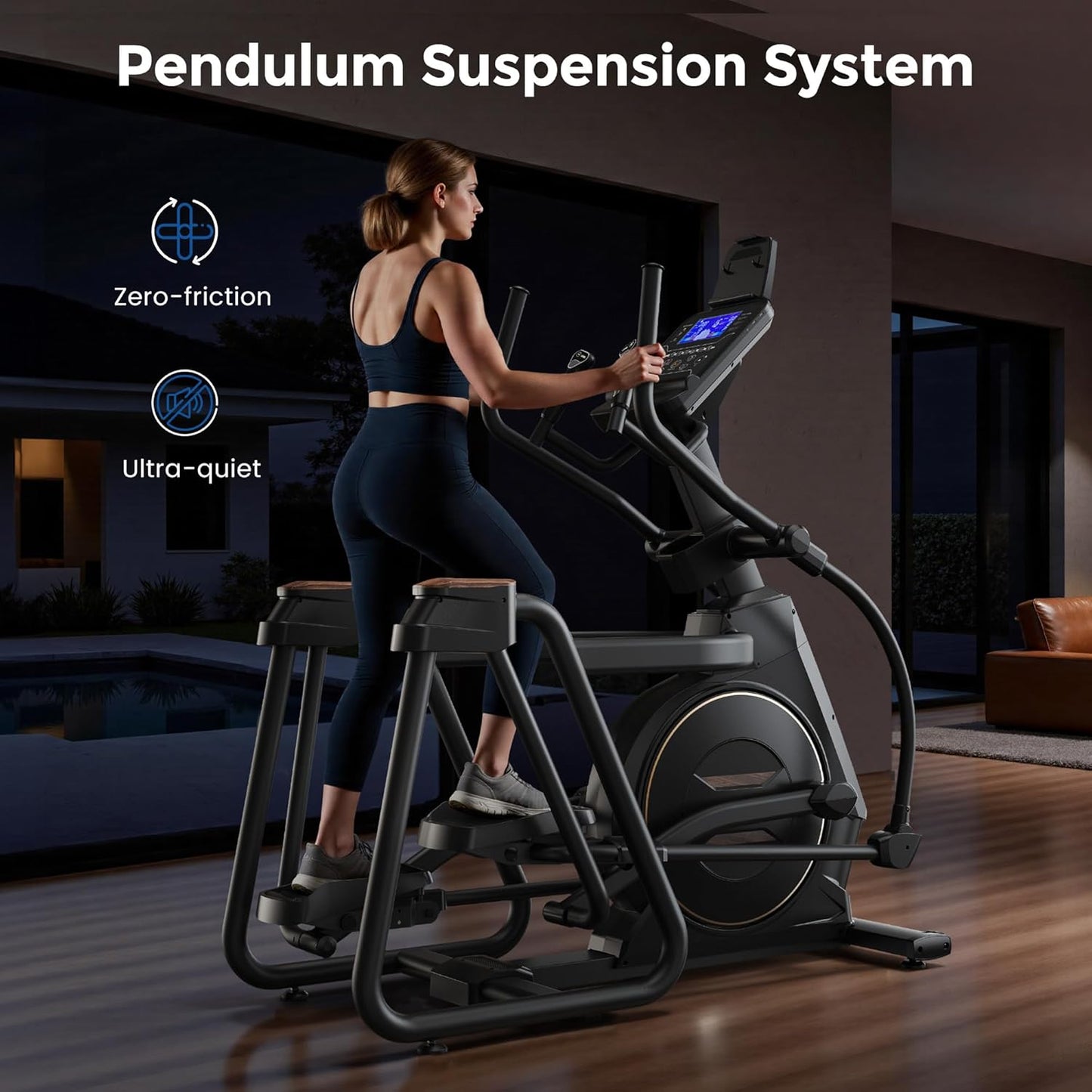 Niceday Elliptical Machine - Home Fitness Equipment with 20-Inch Stride & 32 Resistance Levels | Magnetic Power Incline