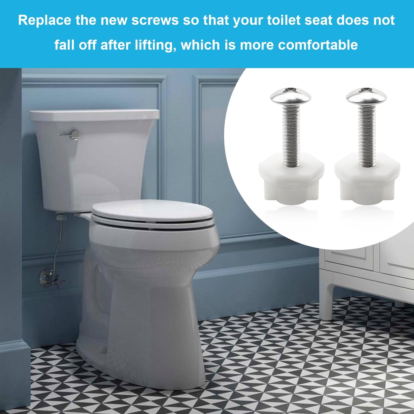 TNITRIB Toilet Seat Bolts for Kohler 1133069 Hardware Pack, for Kohler Toilet Seat Parts Replacement