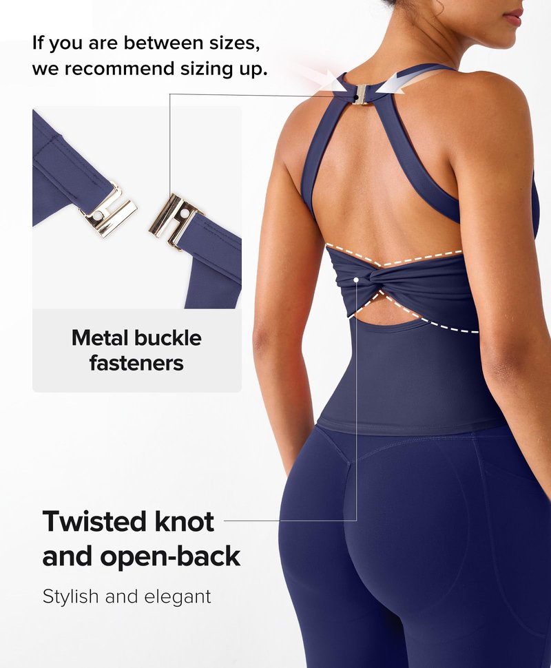 BRXL Halter Sports Bras Women Padded Tank Tops Workout Camisole Tops Backless Longline Bras for Fitness Yoga Gym Pilates Blue M