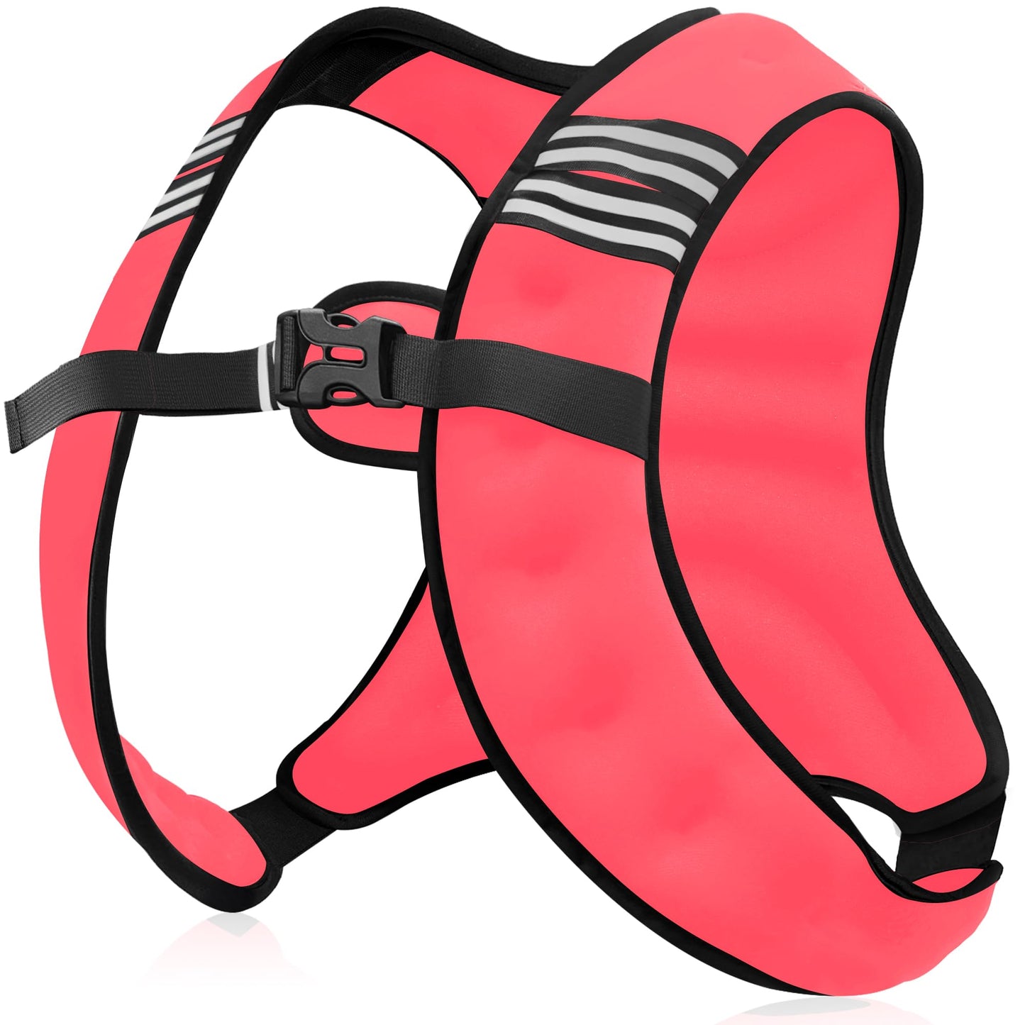 NATURELUX Weighted Vest with Reflective Stripe and Adjustable Buckle Straps, Pink, 10 lbs
