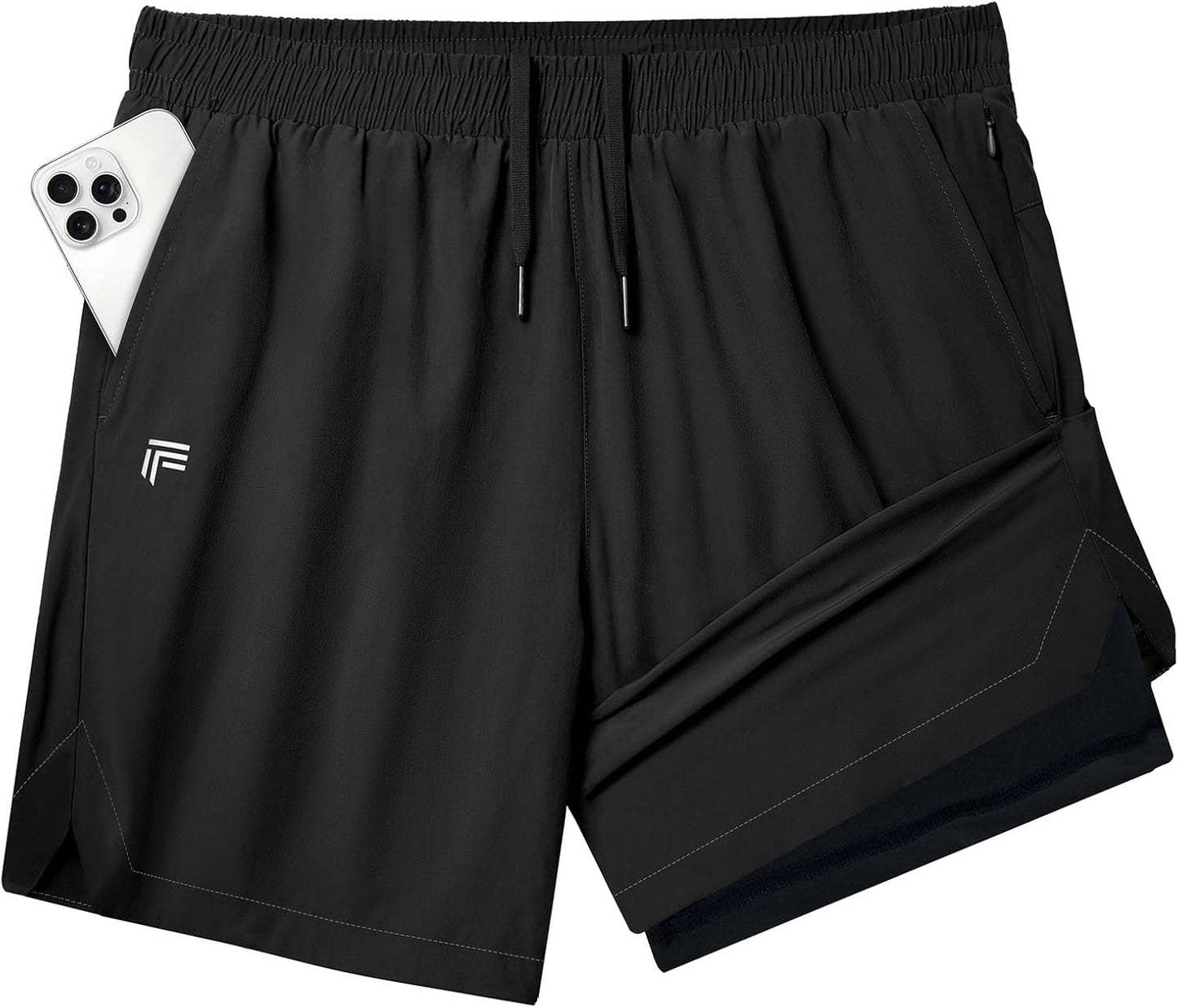 Skiennix Running Shorts for Men - 2 in 1 Quick-Dry Athletic Gym Shorts with Phone Pockets | Ideal for Tennis