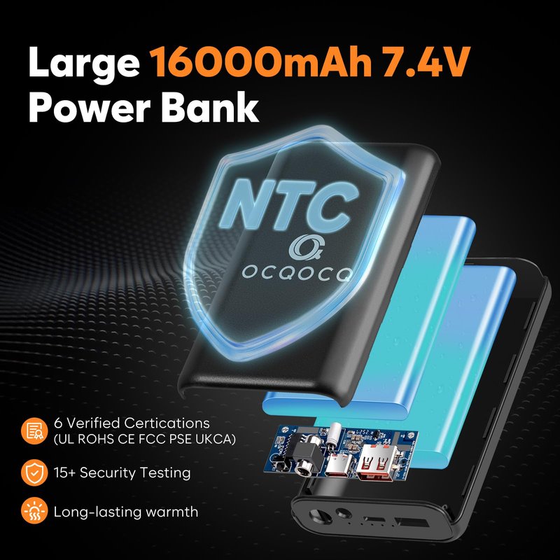 OCQOCQ Heated Vest for Women with 16000mAh Light Weight 15 Heating Zone Electric Heating Vest