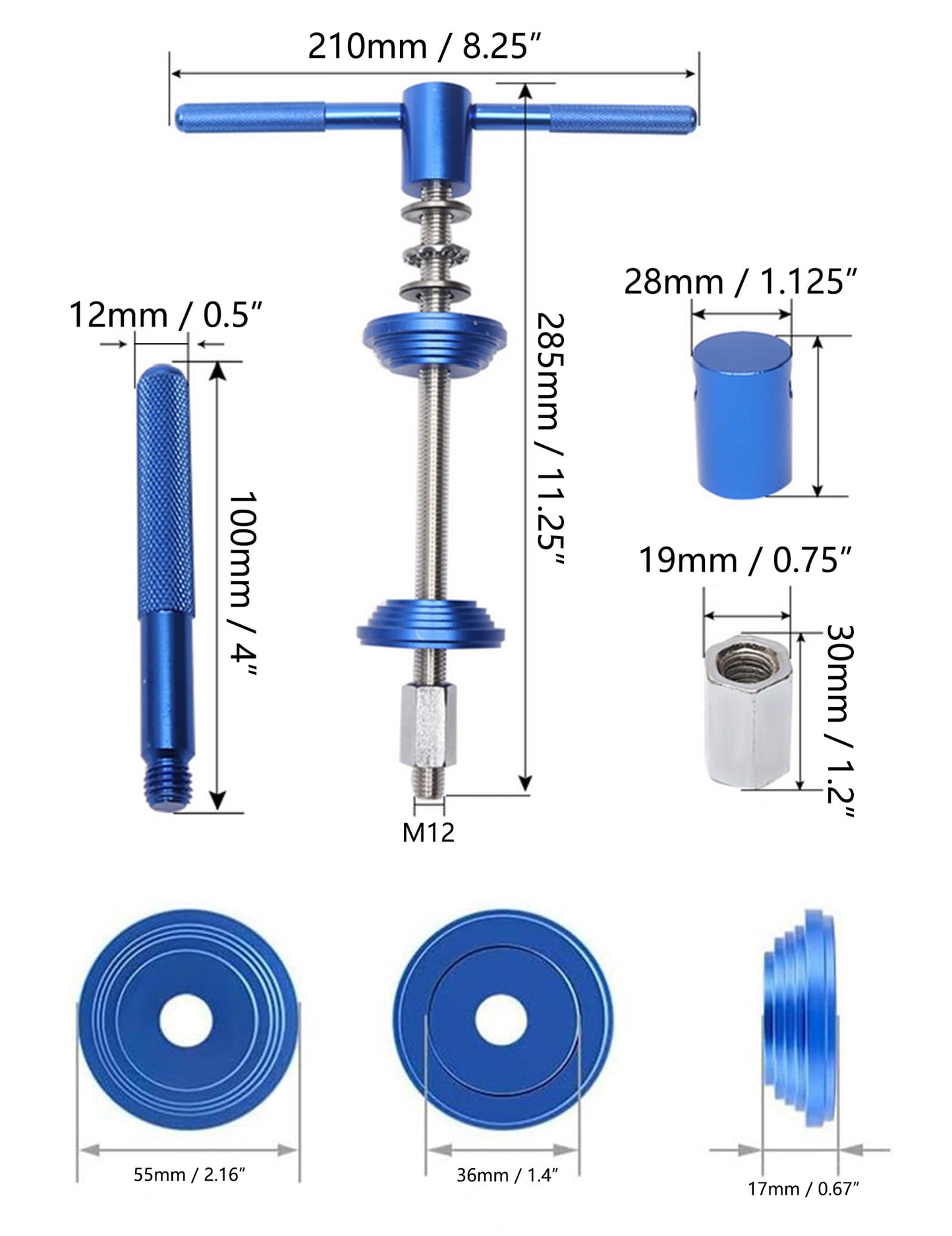 Bicycle Bike Headset & Bottom Bracket Installation, Bike Removal Tool Bearing Press-in Tool for Headset BB Bottom Bracket Repair Parts