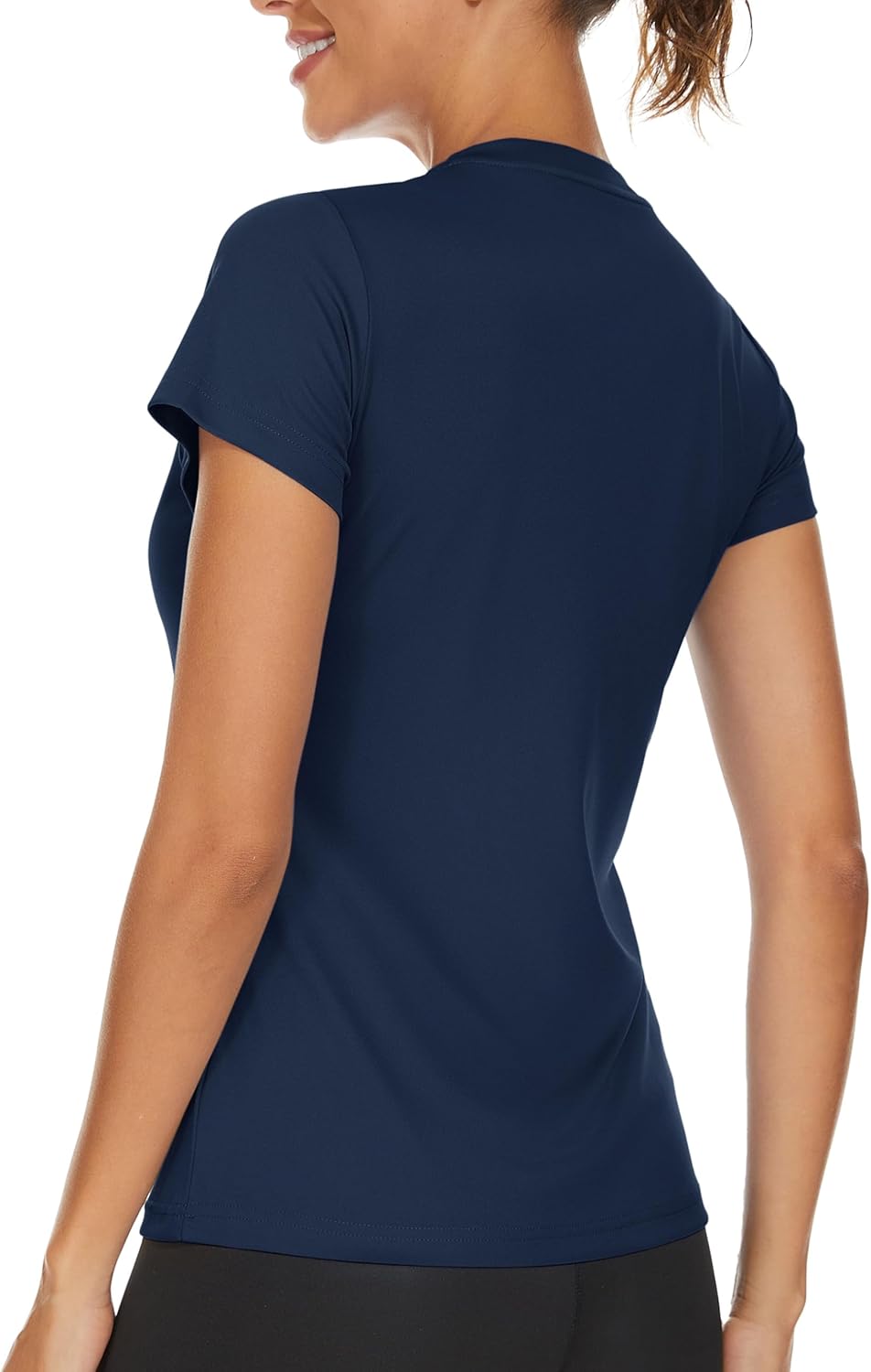 TACVASEN Women's V-Neck Athletic Tee - UPF 50+ Sun Protection, Quick Dry, Short Sleeve
