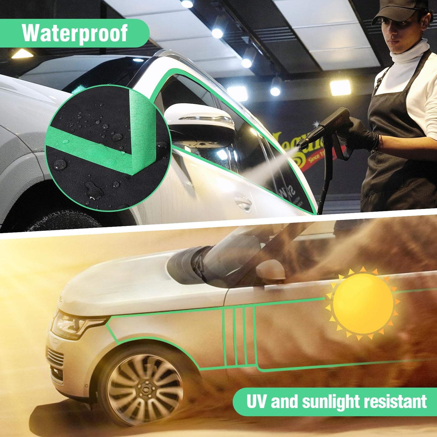 4 Pack Automotive Refinish Masking Tape 17mm×50m Green Masking Tape Automotive Painters Tape, Heat Resistant Green Painters Tape for Car Edges Repair Packaging Masking