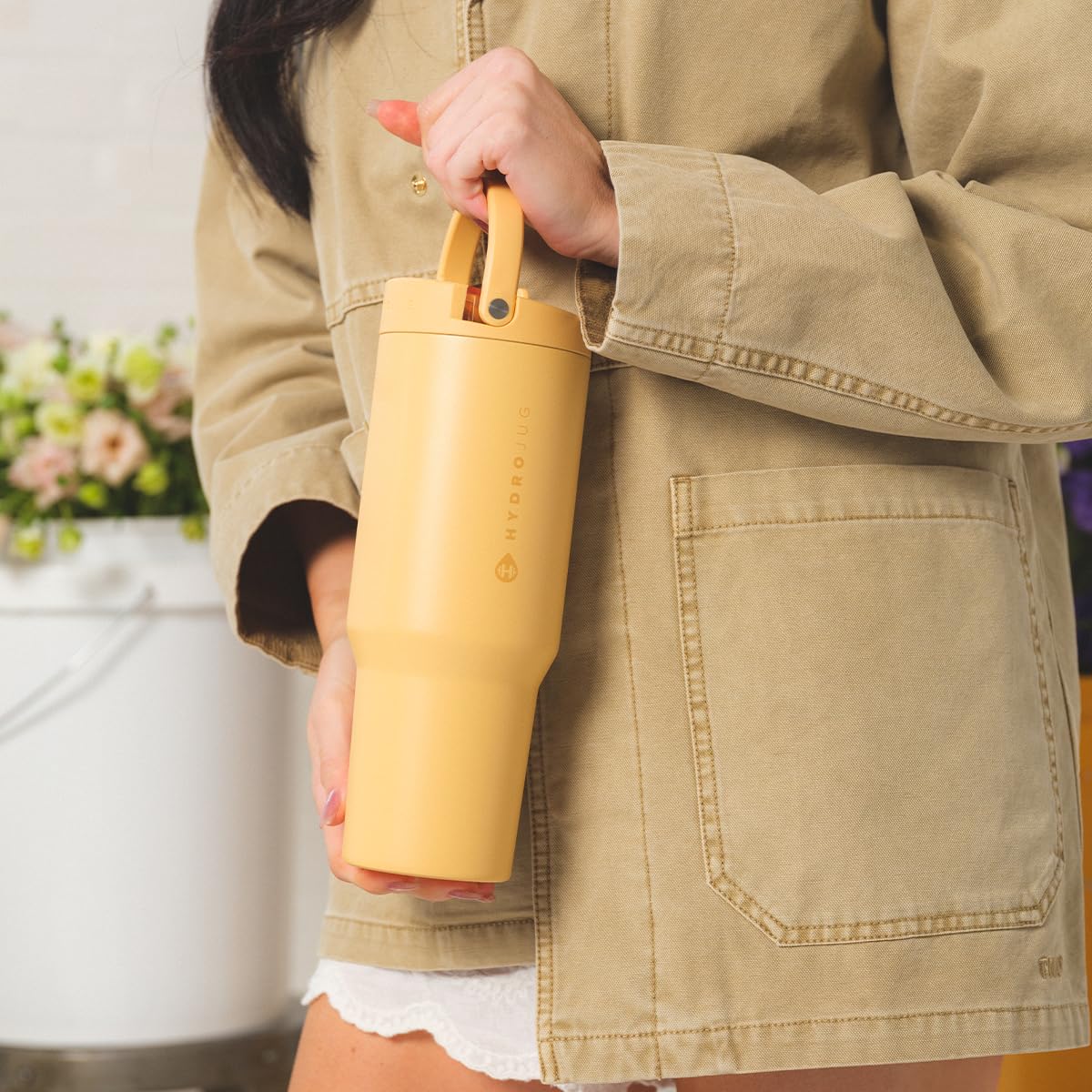 HydroJug Sport 40 oz Insulated Stainless Steel Water Bottle, Marigold