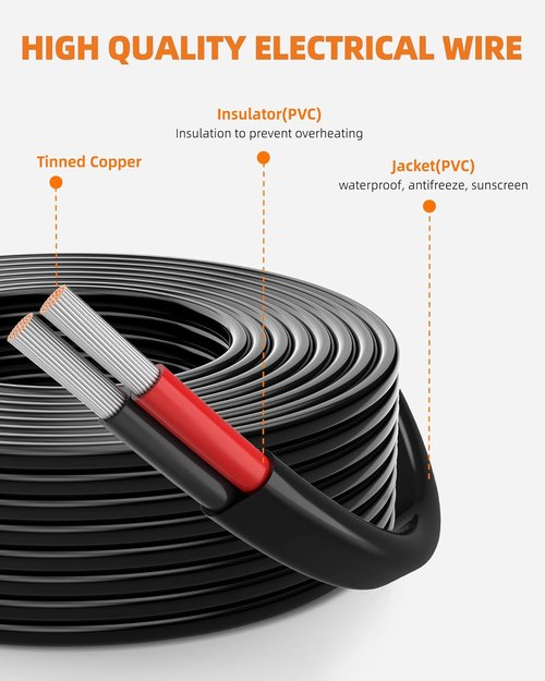 CONEPY 10 AWG 2 Conductor Electrical Wire - Flexible Oxygen-Free Tinned Copper | 30FT for Automotive & Marine Use