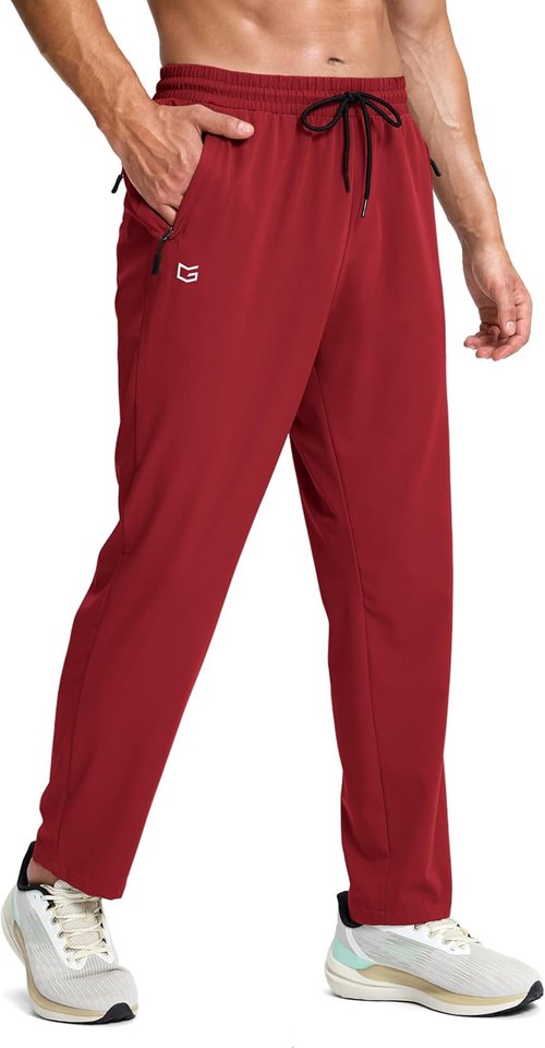 G Gradual Men's Lightweight Athletic Pants - Quick Dry Workout Sweatpants with 3 Zipper Pockets