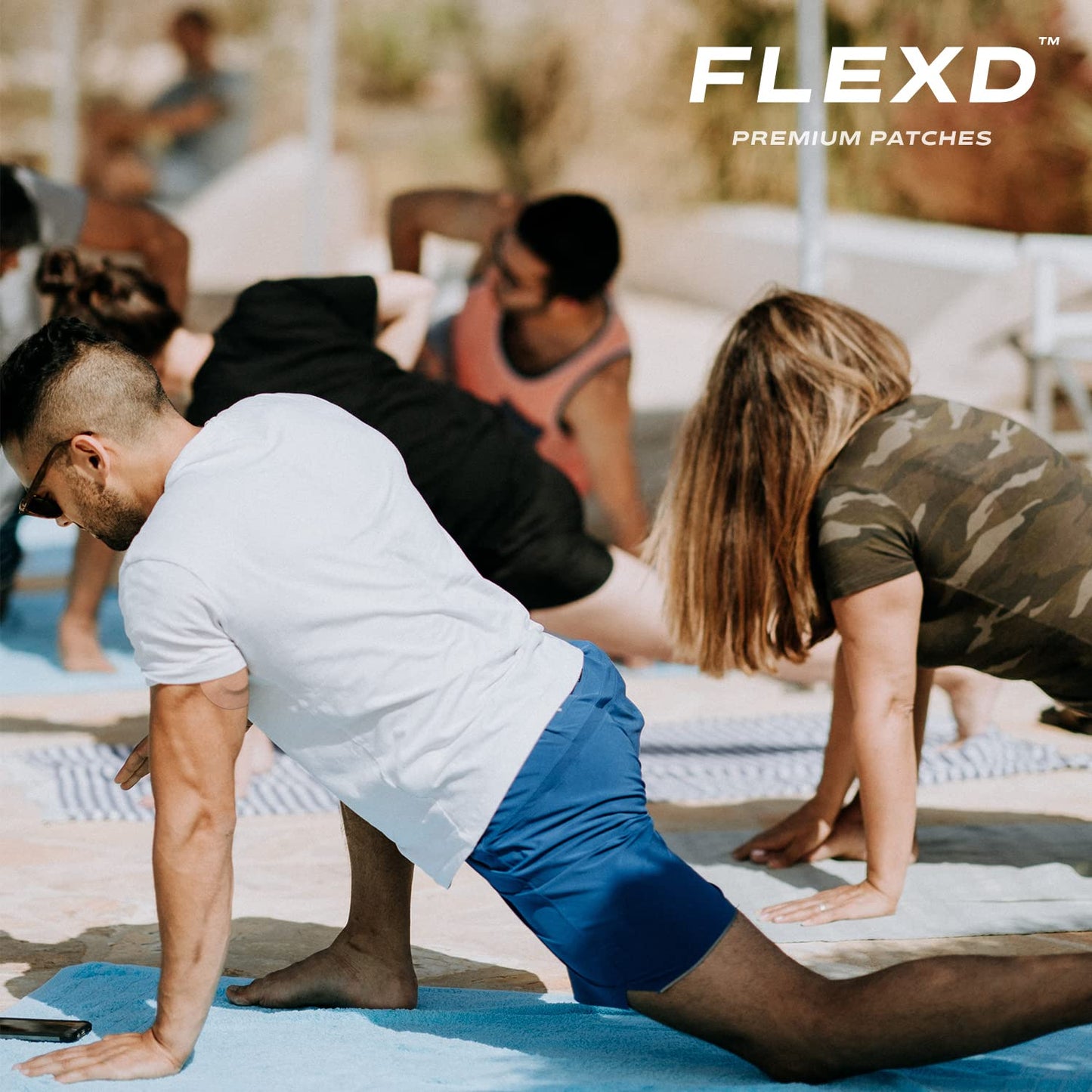 Flexd - Freestyle Waterproof Sensor Covers for Libre 2 & 3 - (30 Pcs) - Libre 3 Sensor Covers - CGM Adhesive Patches - Without Adhesive in The Center - (Oval - 2 Layers - Tan)