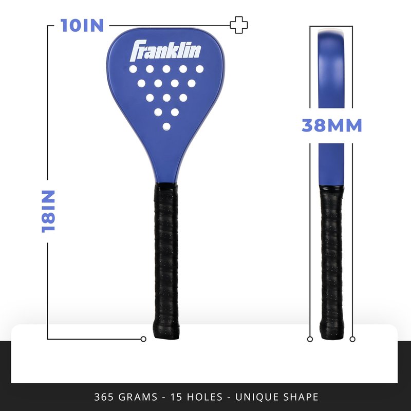 Franklin Sports - Sweet Spot Padel Training Racket - Fiberglass Padel Racket with Foam Core - 365g - Purple