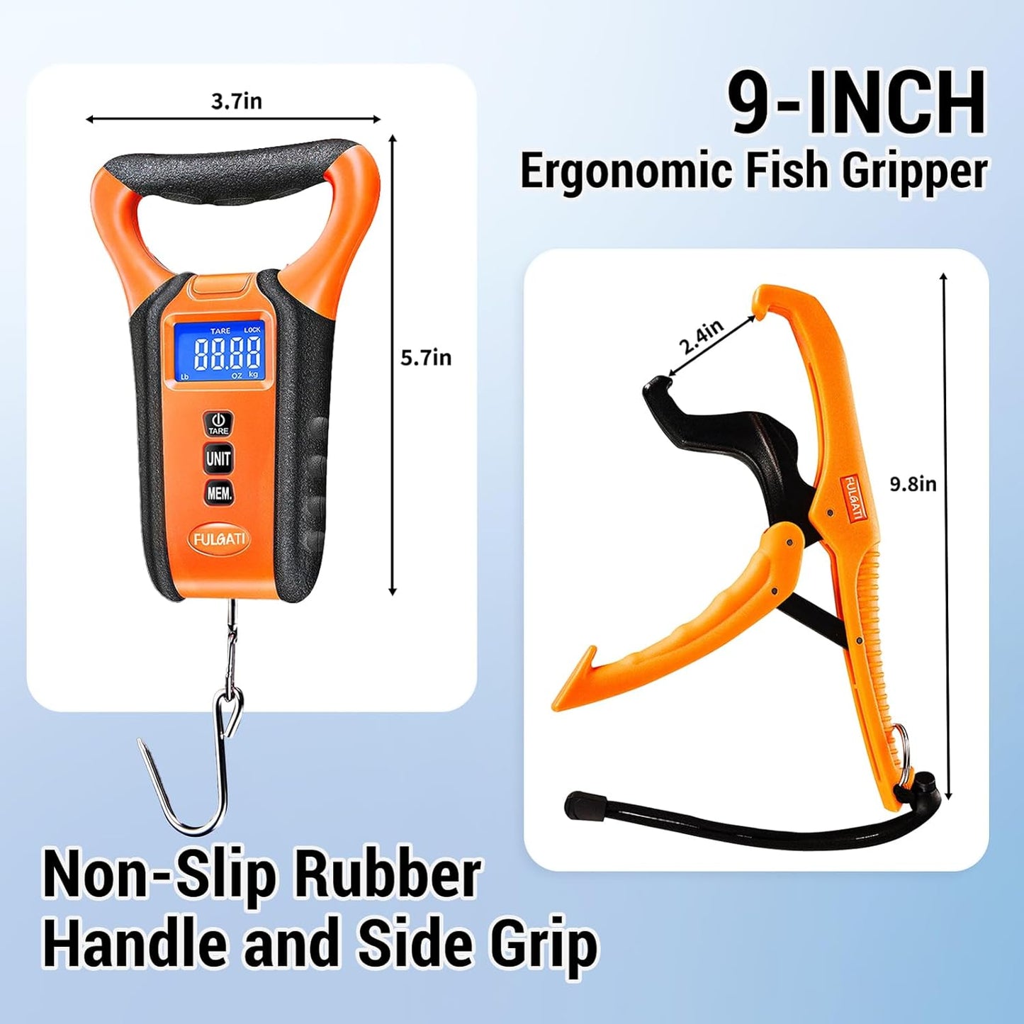 Skiennix Fish Scale - Digital Waterproof Floating Weighing Scale with Backlit LCD Display, 110lb Capacity