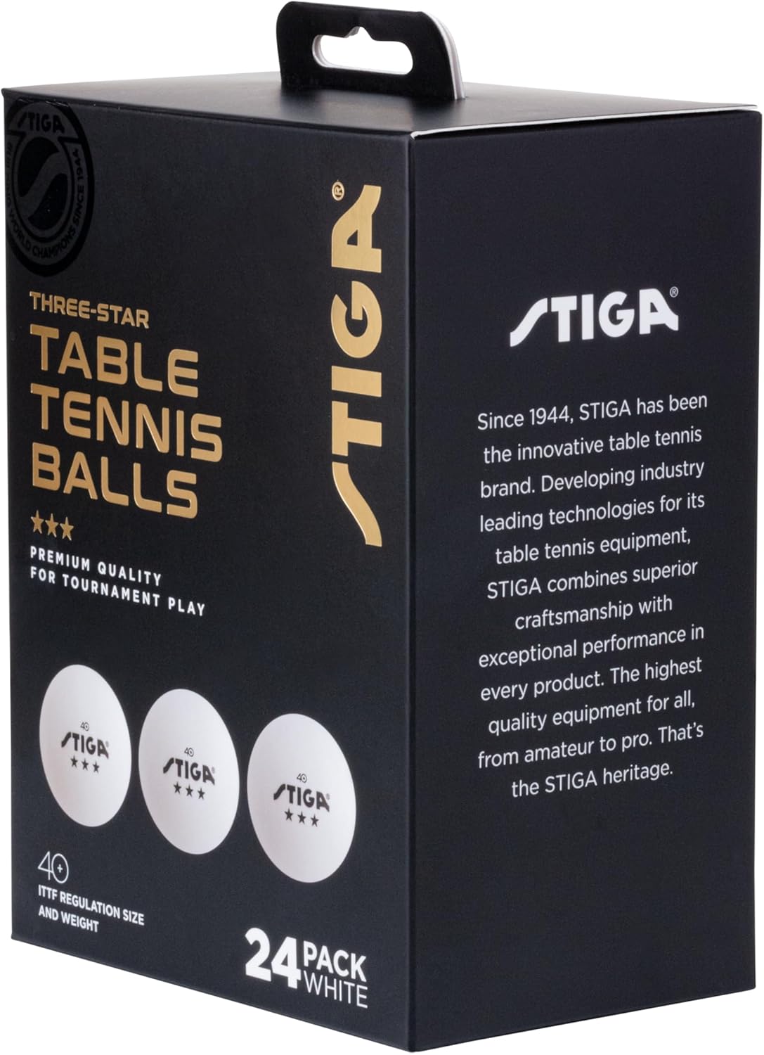 Stiga 3-Star Table Tennis Balls - High-Quality Performance | Perfect for Competitive Play