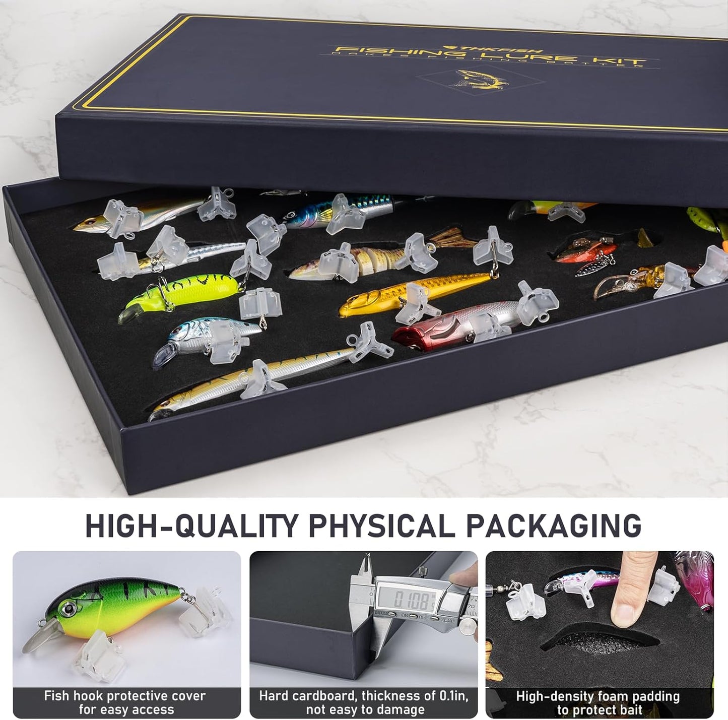 THKFISH Fishing Lures Kit - 19PCS Tackle Box for Freshwater Bass, Trout, Crappie & More
