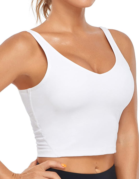 Oalka Sports Bra - Women's Longline Padded Crop Top for Yoga & Fitness | Comfortable & Stylish