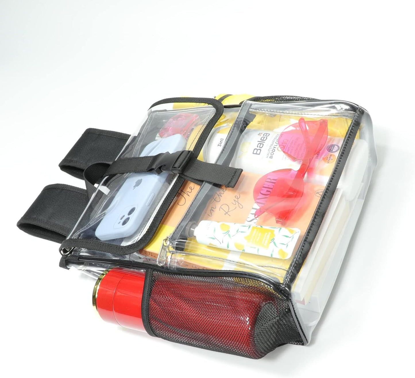 Mildbeer Clear Stadium Backpack - Compact PVC Flap Design for Sports & Concerts | 12x12x6, Black