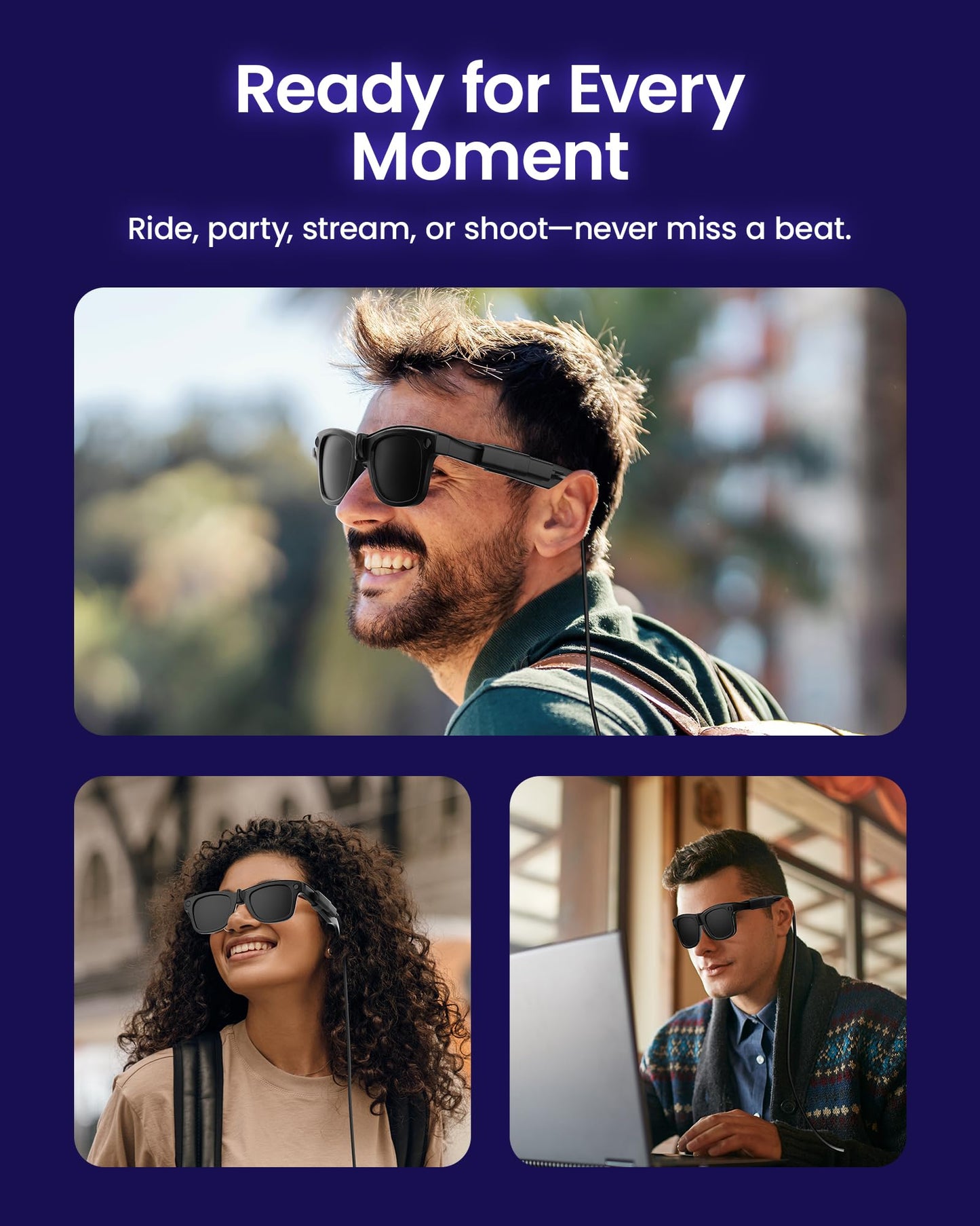 Charging Cable Accessories Compatible with Ray-Ban & Oakley Meta Smart Glasses – Always-On Short Cord + Bonus 1m USB-C Cable, Works with Wayfarer, Skyler, Headliner, HSTN, Smart Chip Stable Charging