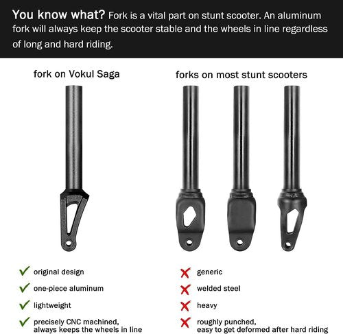 VOKUL K1 Pro Scooters - Stunt Scooter | Trick Scooter - Intermediate and Beginner Freestyle Scooter for Kids 8 Years and UP,Teens and Adults -Quality Kick Pro Scooter for Boys and Girls (Neo-Black)