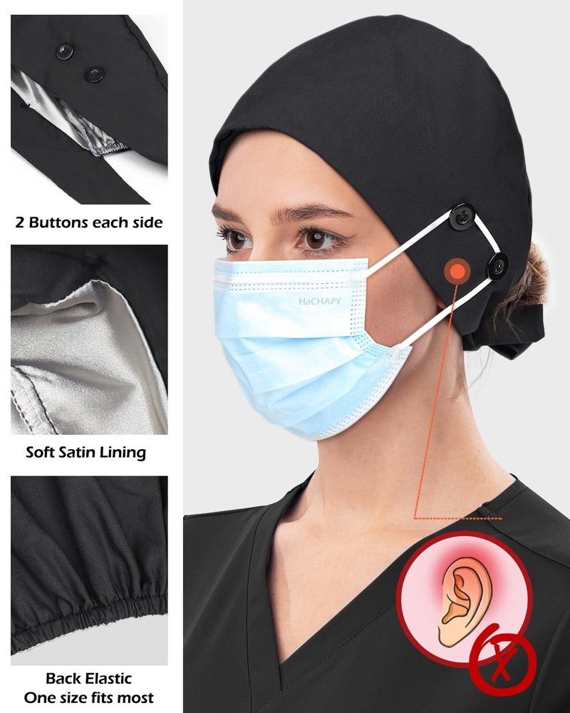 Satin Lined Scrub Cap for Men - Breathable Surgical Cap
