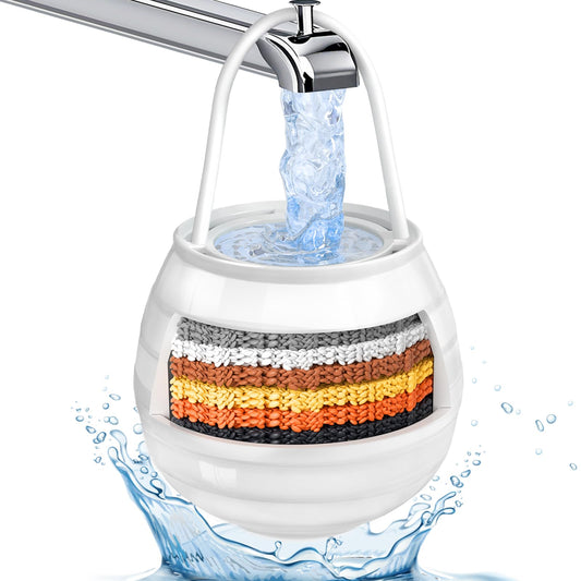 FIOGIKO Bath Filter for Tub Faucet, 10-Stage Bathtub Water Filter, Removes Chlorine and Contaminants, Makes Skin & Hair Softer, Smoother - 5000 Gallons of Filtration, BPA Free