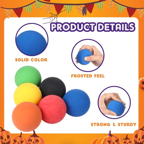 Vinsot 6 Pcs Rubber High Bounce Balls 2.36 Inch Rubber Bouncing Balls Colorful Large Bouncy Balls for Birthday Party Favors Gift Carnival Prize