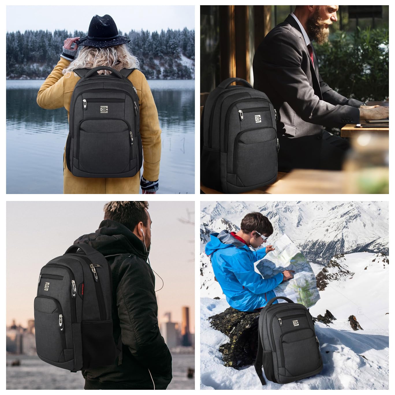 Volher 17 Inch Laptop Backpack, Business Anti Theft Slim College Backpack