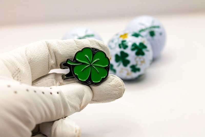 MULLIGAN HOOLIGAN Golf Ball Marker + Magnetic Hat Clip, Funny and Unique Golf Gift, Premium Quality, The Perfect for Your Favorite Golfer, Golf Accessories for Any Occasions (Four-Leaf Clover)