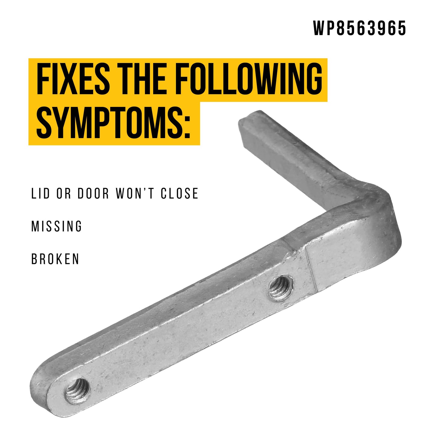PartsBroz WP8563965 Lid Hinge - Compatible With Whirlpool Maytag Kenmore Washer - Replaces AP6013307 8563965 1201399 PS11746533 Ultra Durable Replacement