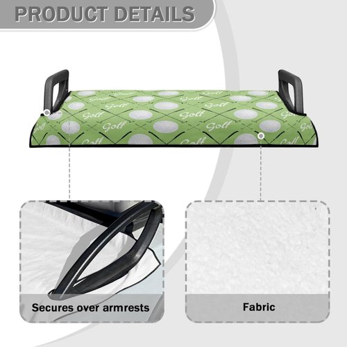 HUISEFOR Universal Golf Cart Seat Covers Green 2 Passenger Golf Cart Seat Towel Covers Soft Fuzzy Winter Golf Cart Seat Cover Blanket Compatible with EZGO & Club Car Golf Carts