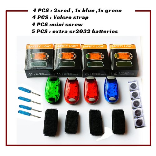 Bicycle Tail Light, LED Safety Light (4 Pack) Bike Rear Light LED | Clip On Strobe/Running Lights for Runners, Dogs, Bike, Walking | High Visibility Accessories for Your Reflective Gear, Bicycle etc.