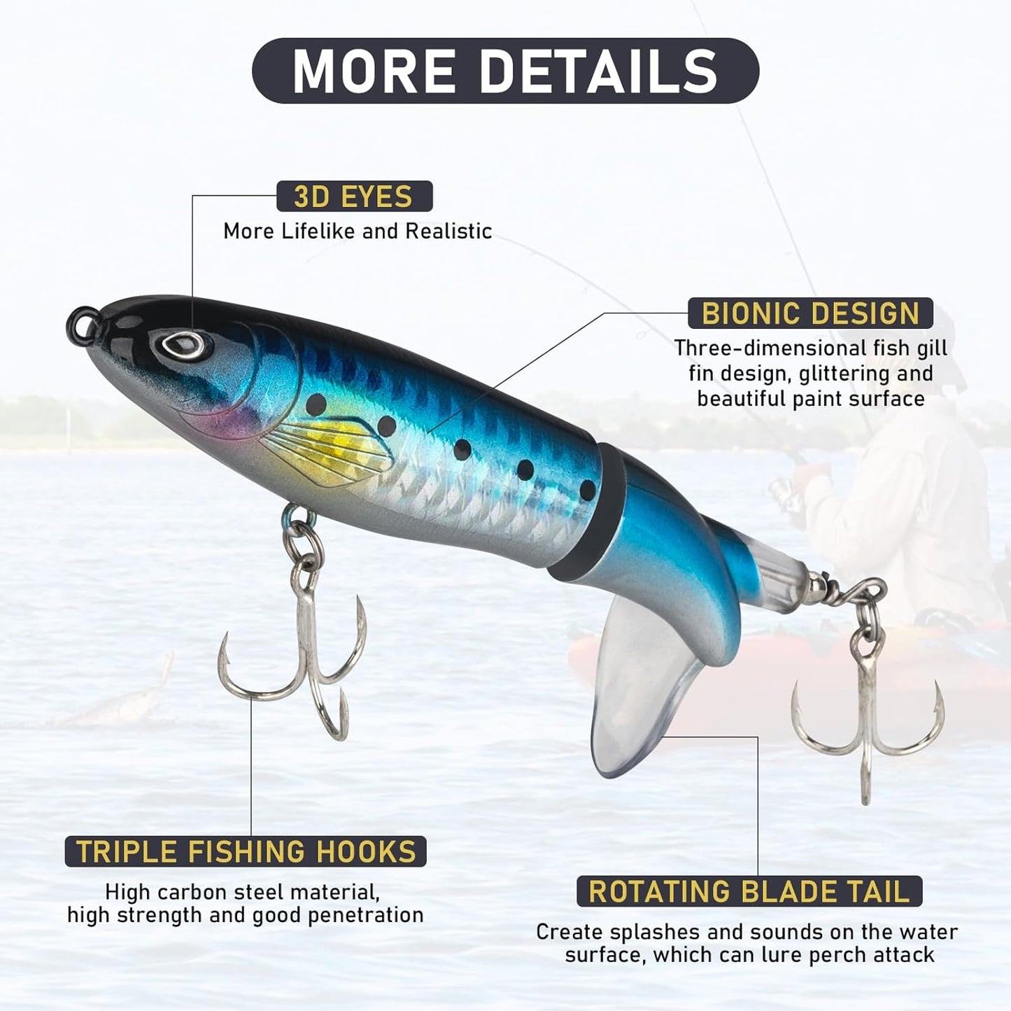 THKFISH Fishing Lures Kit - 19PCS Tackle Box for Freshwater Bass, Trout, Crappie & More