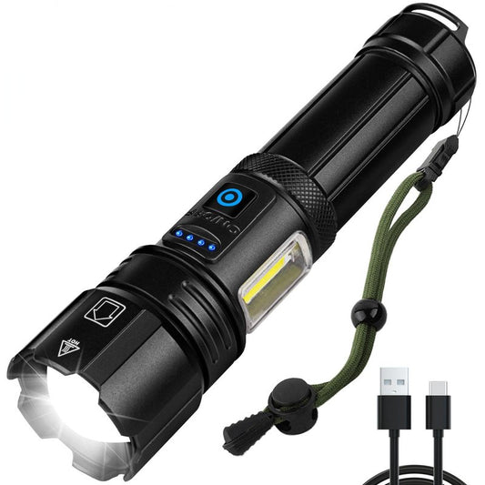 NJ FOREVER Rechargeable LED Flashlight, Super Bright 99,000 High Lumens Flashlight, 7 Modes,COB Side Light & Powerful IPX7 Waterproof Flashlight, Brightest Flash Light for Home, Camping,Hiking