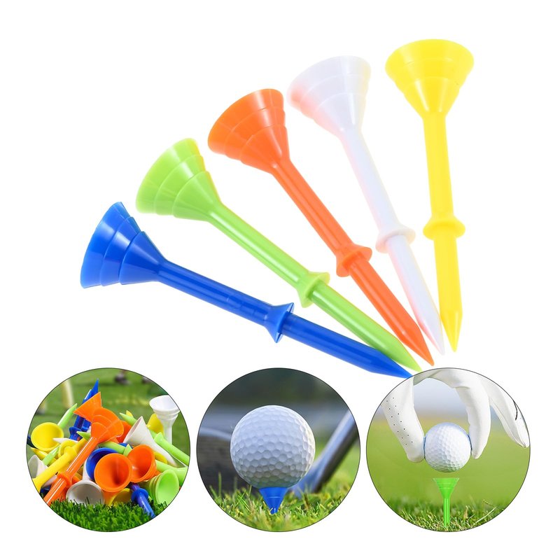MUXSAM 83mm Golf Tees, 60Pcs Plastic Golf Tees, 3 1/4 Inch Long Unbreakable Golf Tees, Durable Stable Golf Tees for Practice Golf Lover, White