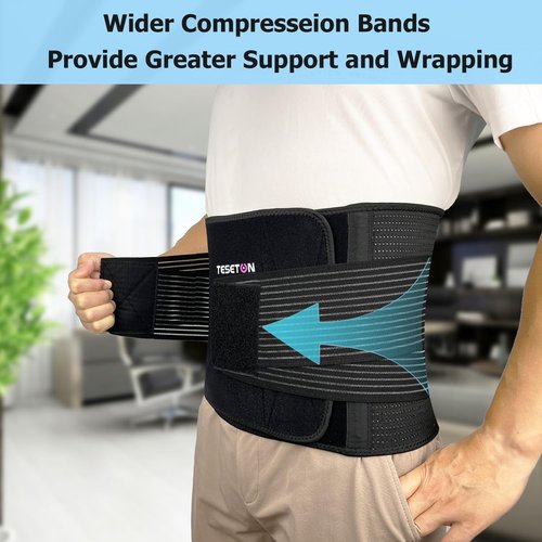 Back Brace for Men and Women Lower Back, Lumbar Support Belt Relieve Lower Back Pain with 8 Reinforce Bones,Scoliosis, Sciatica,Herniated Disc,Back Brace for Lifting at Work&Workout Sports 03 Black L