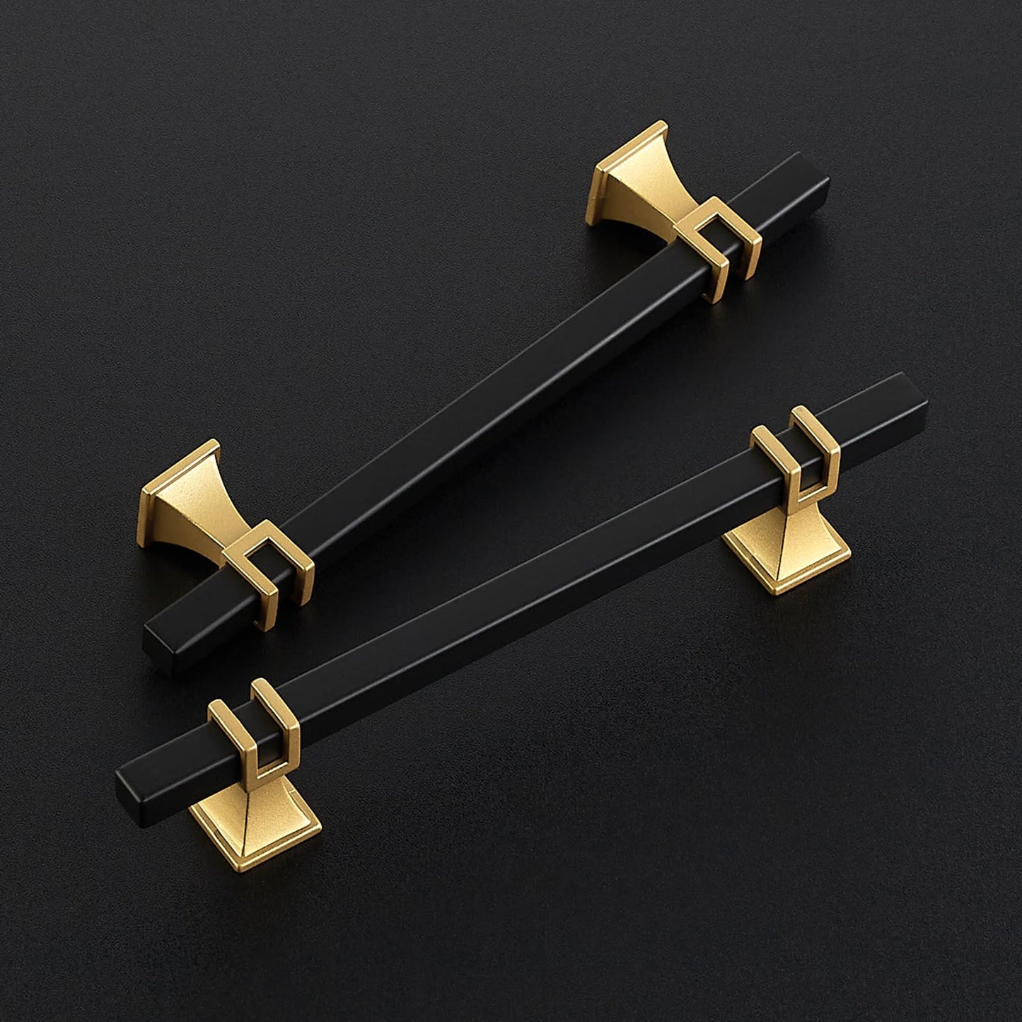 HOME EDIT 30 Pack 5 inch Black & Gold Cabinet Handles Square Zinc-Alloy Pulls for Kitchen Dresser Closet and Bathroom Cabinets Hardware
