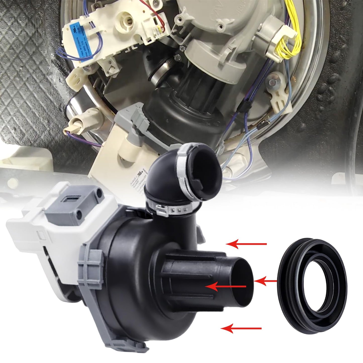 WPW10538166 W10195068 Dishwasher Circulation Pump Inlet Grommet Compatible with Whirlpool Kenmore Amana Replaces W10538166 W11182008 3021506 WPW10538166VP