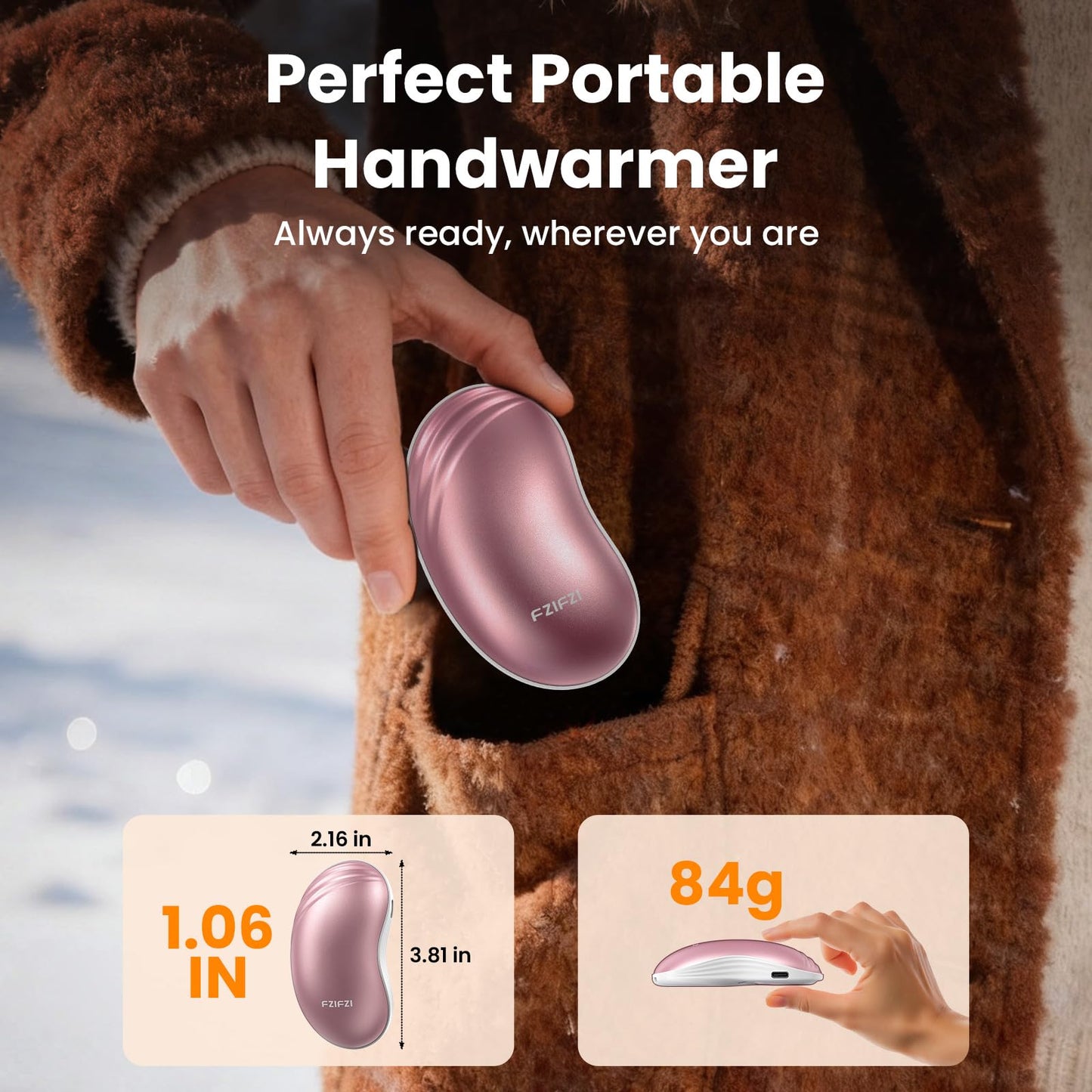 Electric Hand Warmers Rechargeable 2 Pack Handwarmers - Magnetic Hand Warmers 3000mah, Reusable, Portable, USB Charging Pocket Heater for Golf, Camping, Fishing, Outdoor, Gifts for Women, Men