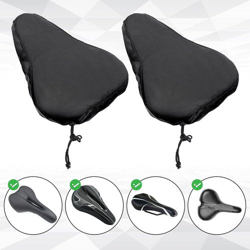 2 Pcs Bike Seat Cover Waterproof Bike Seat New Bicycle Seats Cushion Waterproof UV Protection Bike-Seats Sun & Dust Protector Bicycle Seats Rain Cover with Drawstring for Men & Women