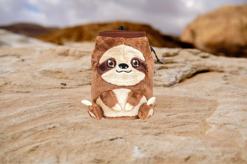 Chalk Bag for Rock Climbing - Cute Sloth Chalk Bag for Bouldering, Gym, Indoor & Outdoor Climbing with Adjustable Belt, Brush Holder & Carabiner