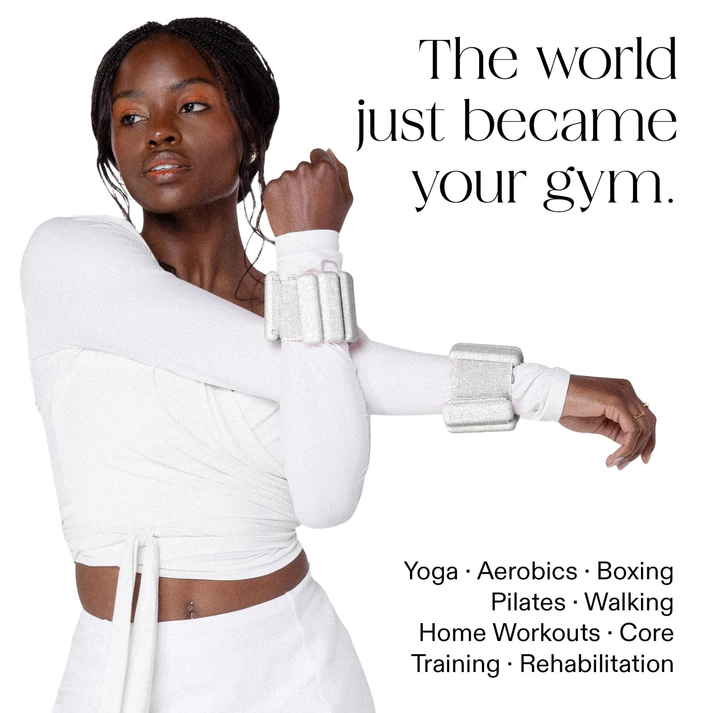 Bala Bangles Wrist & Ankle Weights for Women & Men 1 Lb, Home Gym Equipment