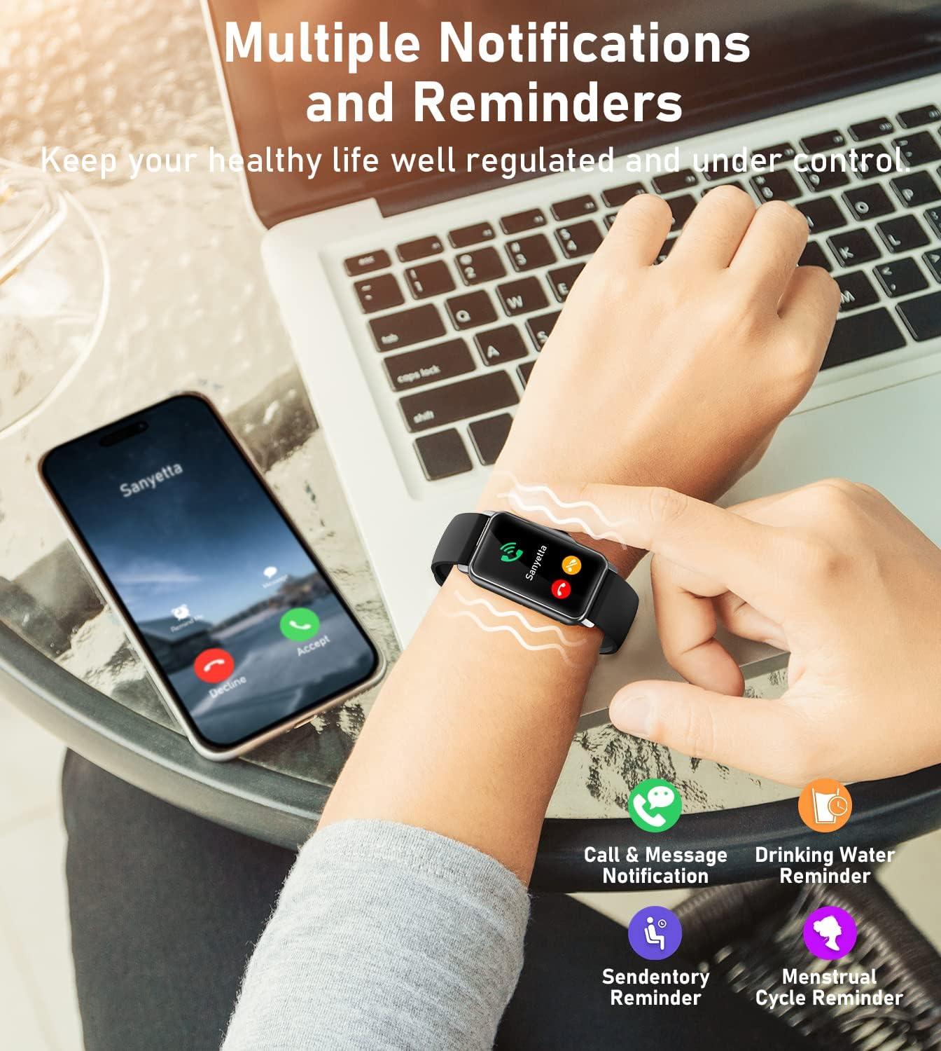 Mindrose Fitness Tracker Smart Watch - Heart Rate & Blood Oxygen Monitor | Step & Calorie Counter for Men & Women